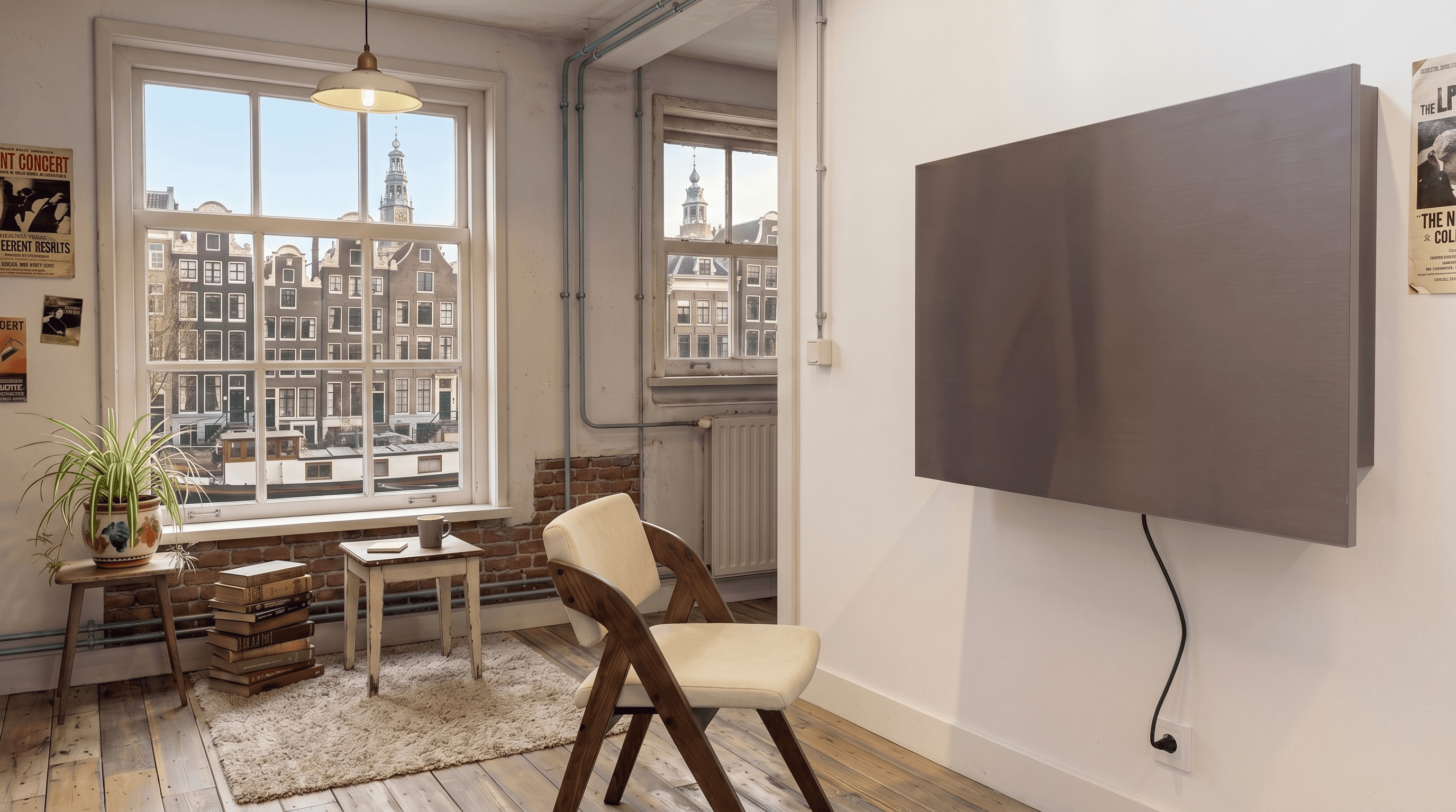 Opklapbaar bureau in studentenwoning Amsterdam